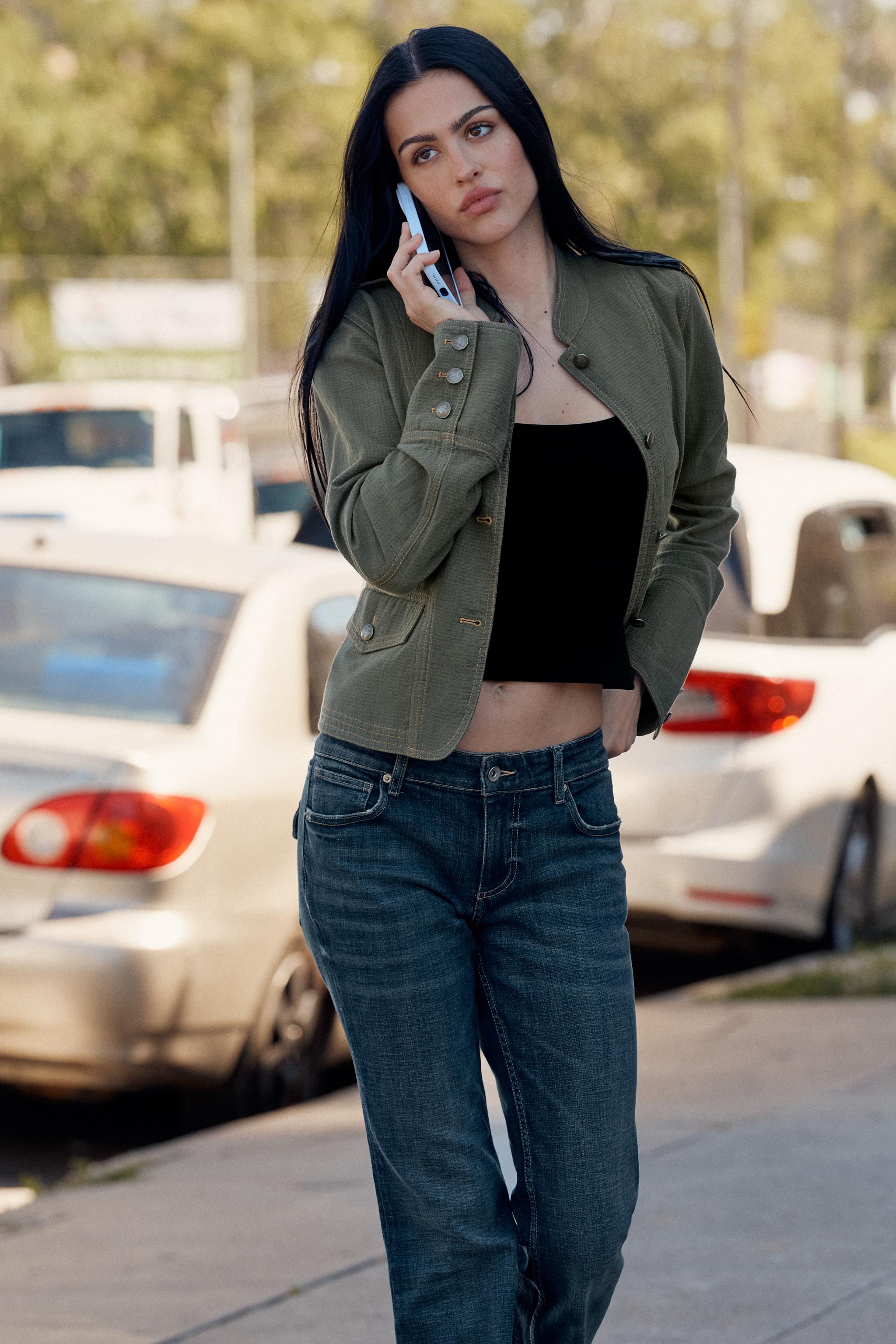 FLOWY TOPSTITCHED BLAZER